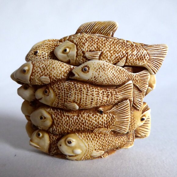 RETIRED 1993 HARMONY KINGDOM JEST BOX SCHOOL’S OUT FISH LIDDED TRINKET BOX - Picture 1 of 11